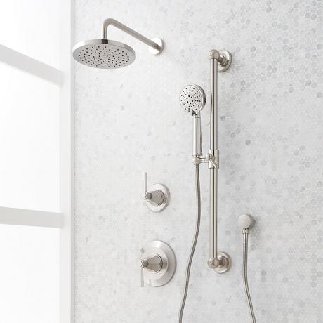 Elita Pressure Balance Shower System with Slide Bar and Hand Shower - Lever Handles