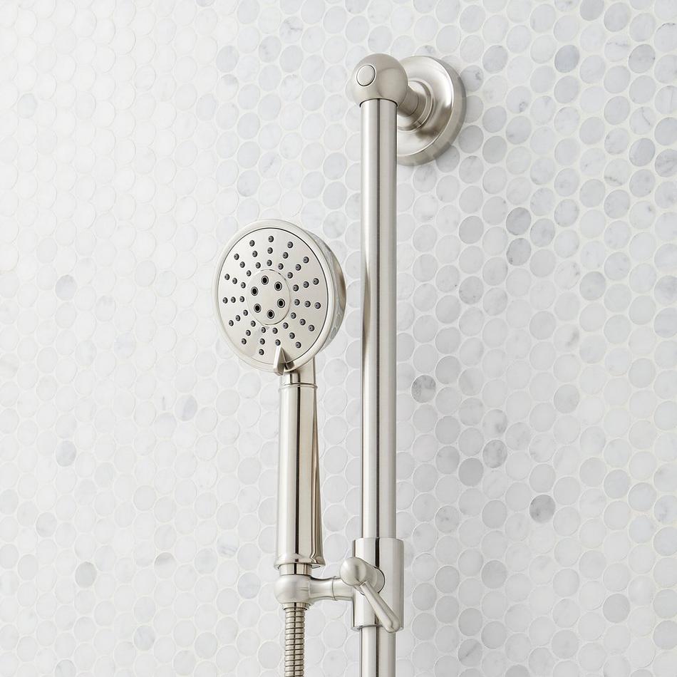 Elita Pressure Balance Shower System with Slide Bar and Hand Shower - Lever Handles - Brushed Nickel, , large image number 4
