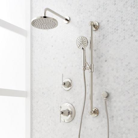 Elita Pressure Balance Shower System with Slide Bar and Hand Shower - Lever Handles