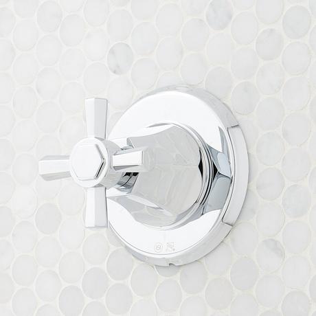 Elita Pressure Balance Shower System with Slide Bar and Hand Shower - Cross Handles