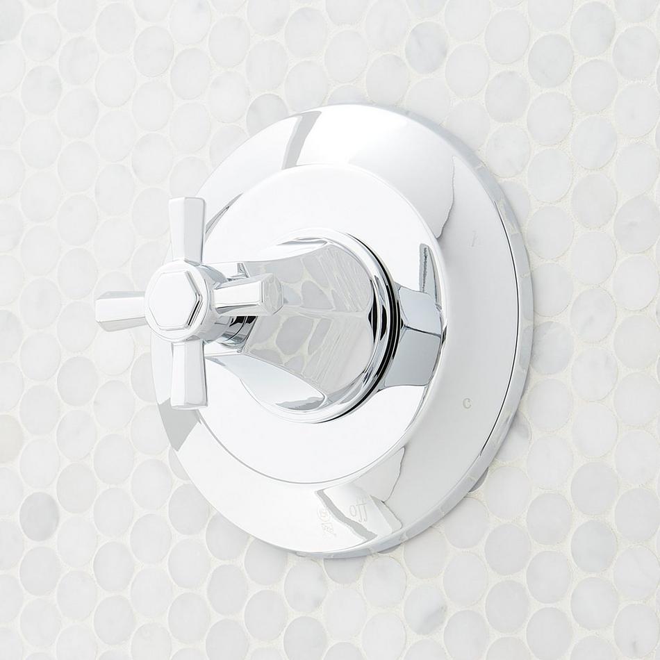 Elita Pressure Balance Shower System with Slide Bar and Hand Shower - Cross Handles - Chrome, , large image number 3