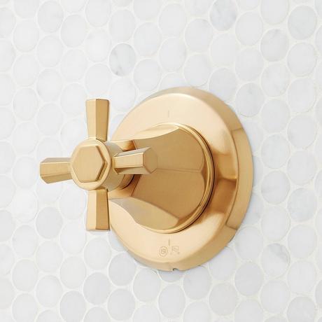 Elita Pressure Balance Shower System with Slide Bar and Hand Shower - Cross Handles