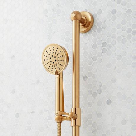 Elita Pressure Balance Shower System with Slide Bar and Hand Shower - Cross Handles