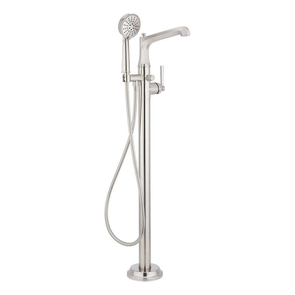 Elita Freestanding Tub Faucet with Hand Shower and Rough-In Valve Less Stops - Lever-Brushed Nickel, , large image number 1