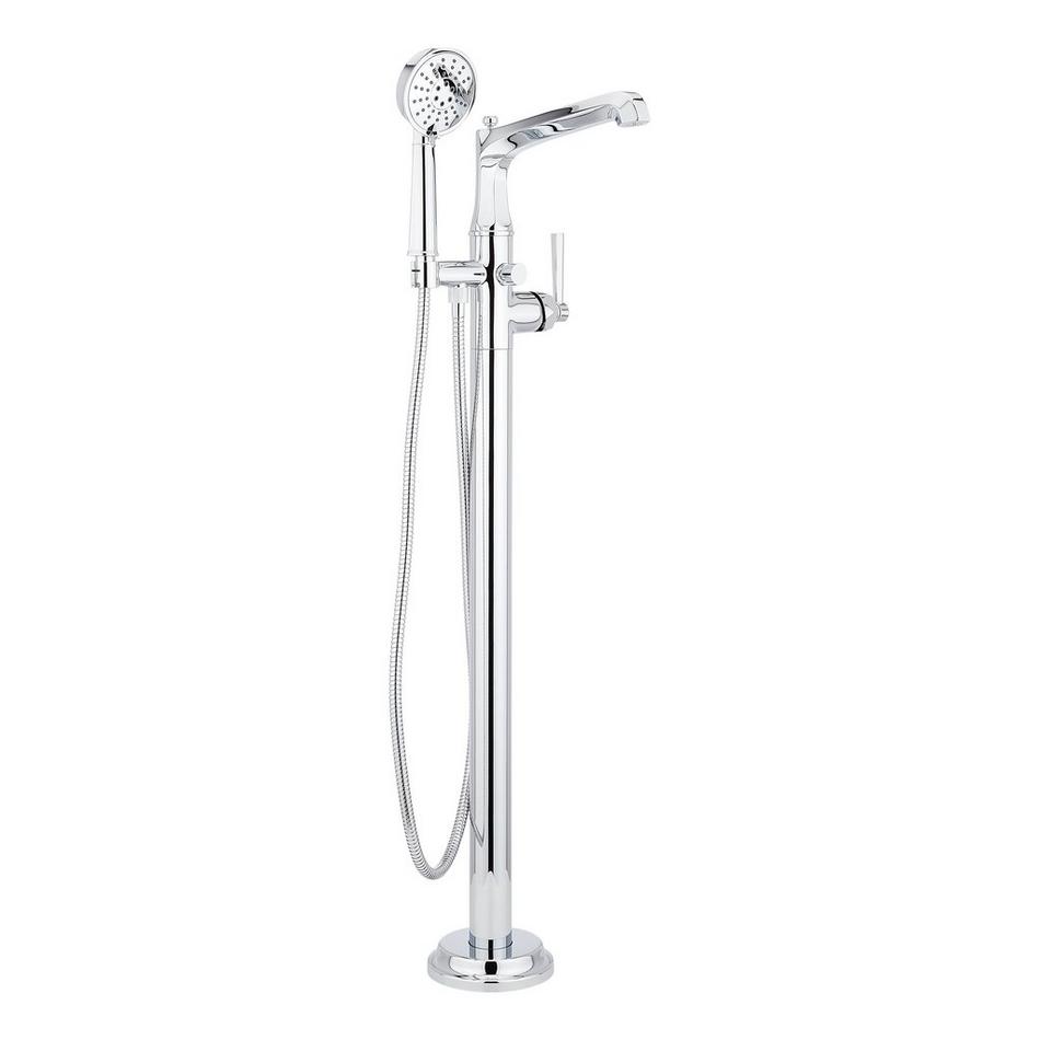 Elita Freestanding Tub Faucet with Hand Shower and Rough-In Valve with Stops - Lever Handle - Chrome, , large image number 1
