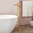 Elita Freestanding Tub Faucet with Hand Shower and Rough-In Valve with Stops - Lever-Brushed Gold, , large image number 0