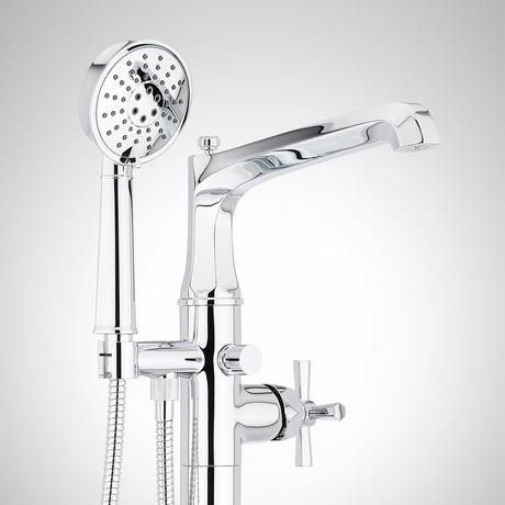 Elita Freestanding Tub Faucet with Hand Shower - Cross Handle