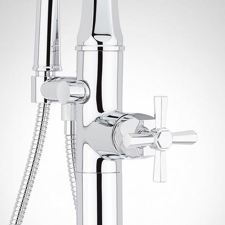Elita Freestanding Tub Faucet with Hand Shower - Cross Handle