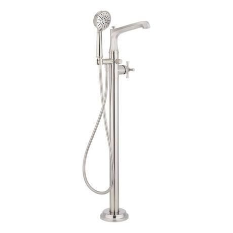 Elita Freestanding Tub Faucet with Hand Shower - Cross Handle