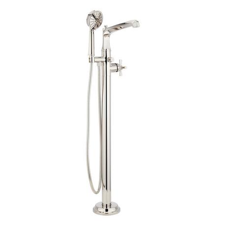 Elita Freestanding Tub Faucet with Hand Shower - Cross Handle