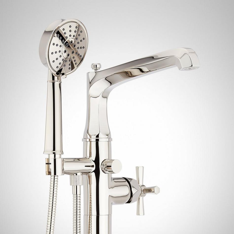 Elita Freestanding Tub Faucet with Hand Shower - Cross Handle, , large image number 10