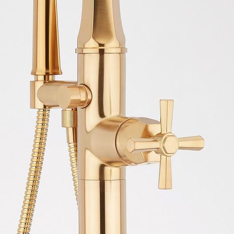 Elita Freestanding Tub Faucet with Hand Shower - Cross Handle