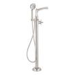 Elita Freestanding Tub Faucet with Hand Shower and Rough-In Valve Less Stops - Cross-Brushed Nickel, , large image number 1