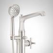Elita Freestanding Tub Faucet with Hand Shower and Rough-In Valve Less Stops - Cross-Brushed Nickel, , large image number 2