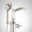Elita Freestanding Tub Faucet with Hand Shower and Rough-In Valve Less Stops - Cross-Polished Nickel, , large image number 2