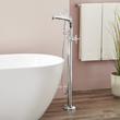 Elita Freestanding Tub Faucet with Hand Shower and Rough-In Valve with Stops - Cross Handle - Chrome, , large image number 0