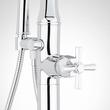 Elita Freestanding Tub Faucet with Hand Shower and Rough-In Valve with Stops - Cross Handle - Chrome, , large image number 3