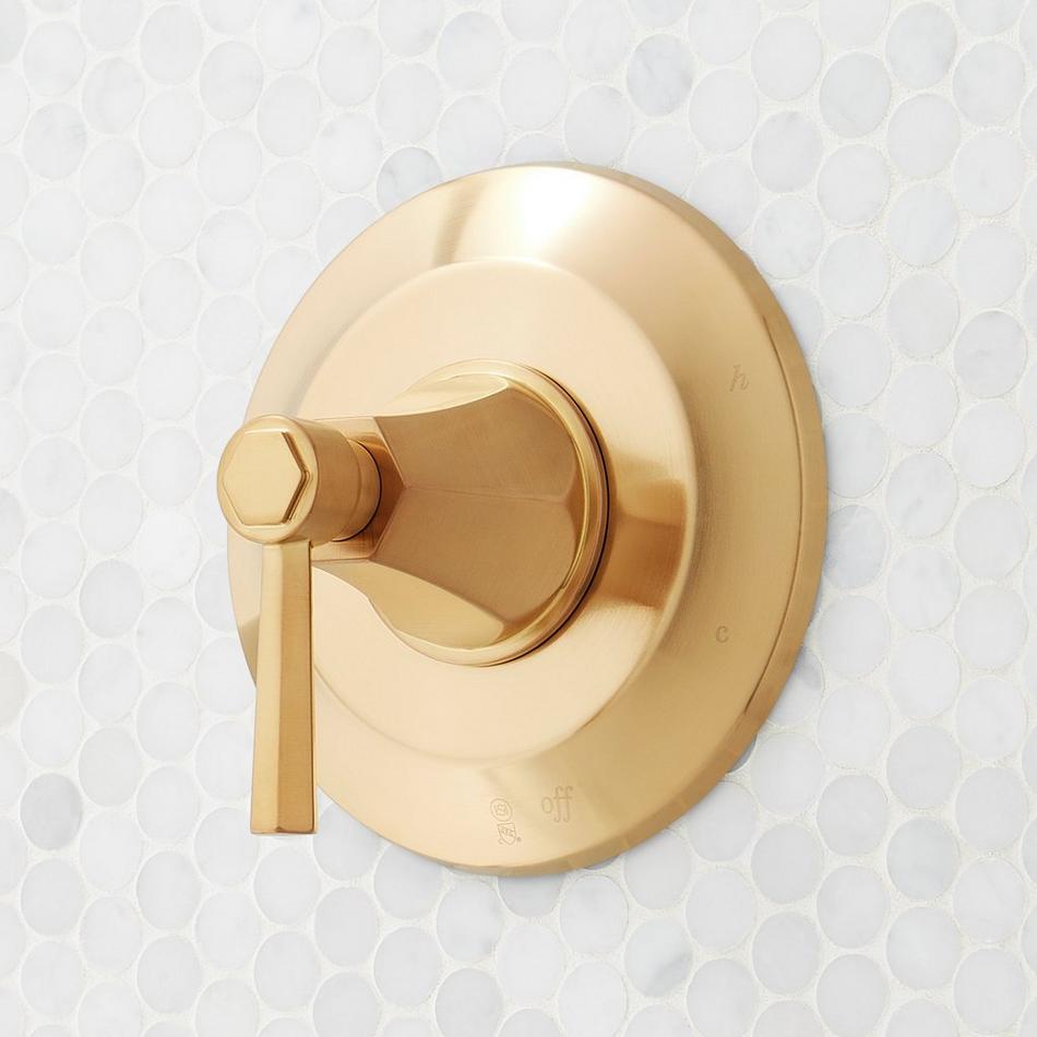 Elita Pressure Balance Shower Valve Trim with Rough-In Valve - Lever Handle - Brushed Gold, , large image number 0