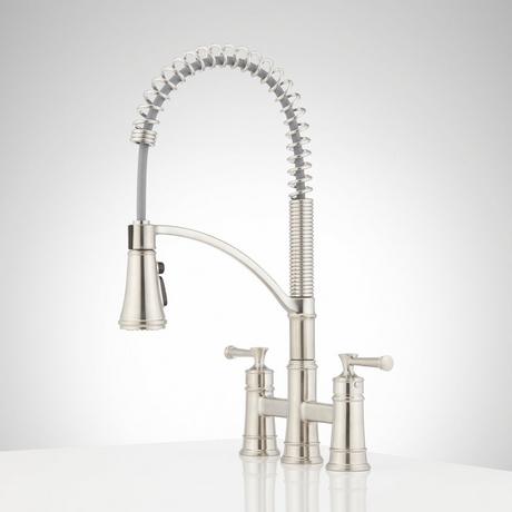 Beasley Bridge Kitchen Faucet with Pull-Down Spring Spout