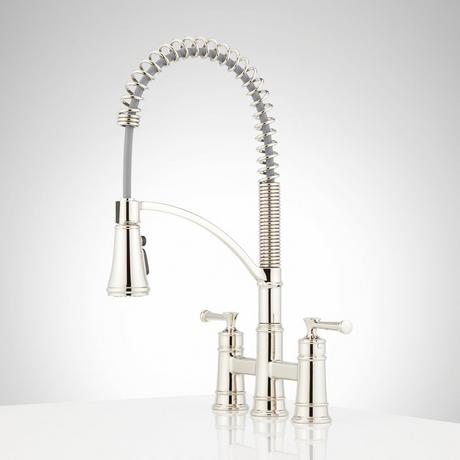 Beasley Bridge Kitchen Faucet with Pull-Down Spring Spout