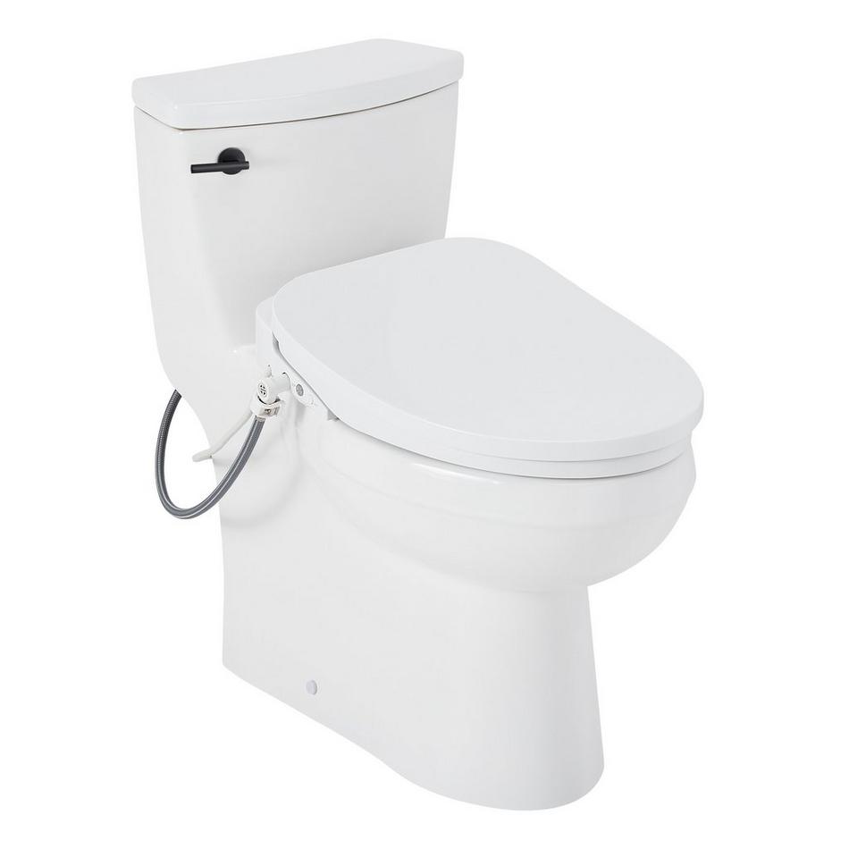 Brinstead One-Piece Elongated Skirted Toilet with Bidet - Matte Black Handle, , large image number 1