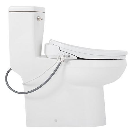 Brinstead One-Piece Elongated Skirted Toilet with Bidet - Polished Nickel Handle