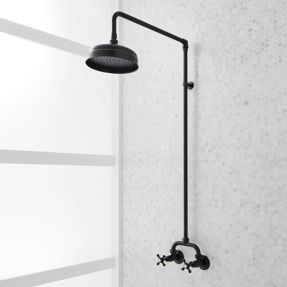 Baudette Exposed Pipe Wall-Mount Shower With Rainfall Shower Head, , large image number 4