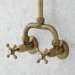 Baudette Exposed Pipe Wall-Mount Shower with Rainfall Shower Head - Aged Brass, , large image number 2