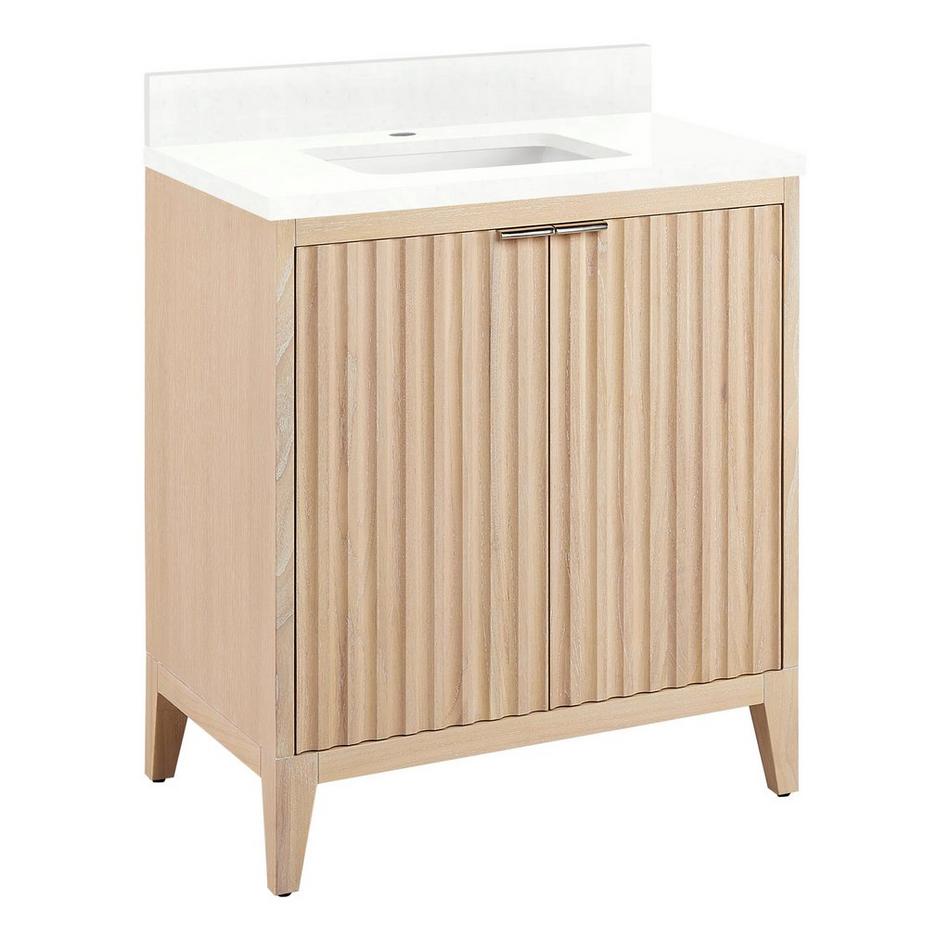 30" Bayliss Vanity with Rectangle Undermount Sink - Stoneware White - Feathered White - Single Hole, , large image number 0