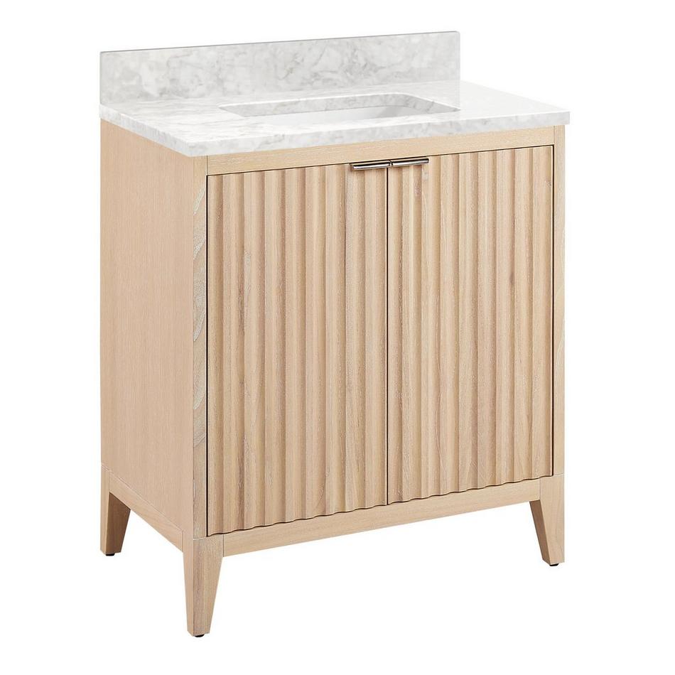 30" Bayliss Vanity with Rectangular Undermount Sink - Stoneware White - Carrara Marble - No Hole, , large image number 0