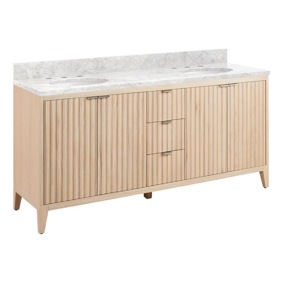 72" Bayliss Vanity with Undermount Sink - Stoneware White - Carrara Marble - Widespread, , large image number 0