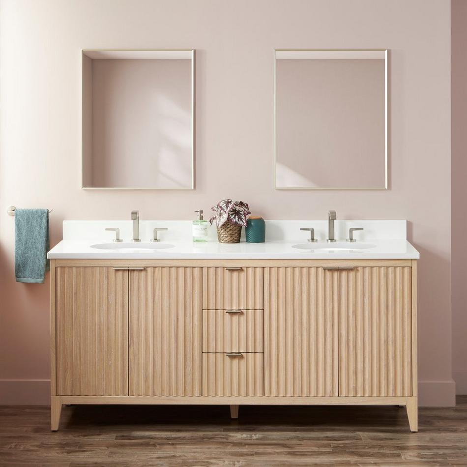 72" Bayliss Vanity with Undermount Sink - Stoneware White, , large image number 0