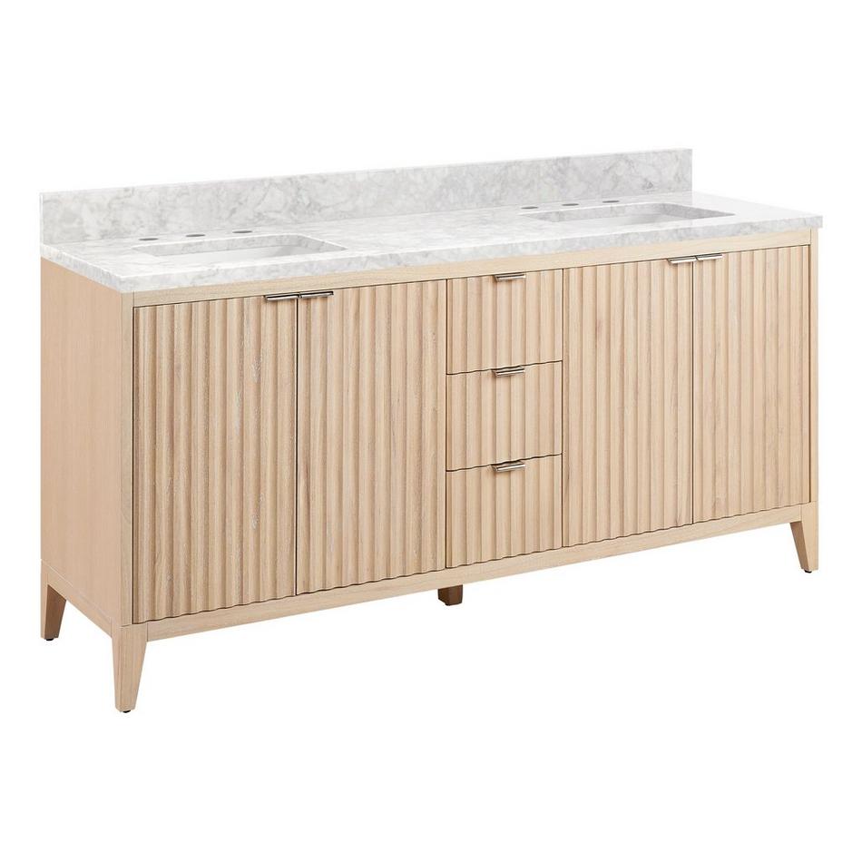 72" Bayliss Vanity with Rectangular Undermount Sink - Stoneware White - Carrara Marble - Widespread, , large image number 0