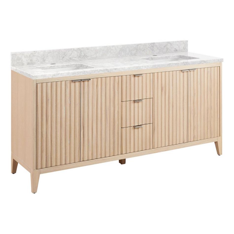 72" Bayliss Vanity with Rectangular Undermount Sink - Stoneware White - Carrara Marble - Single Hole, , large image number 0