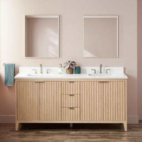 72" Bayliss Vanity with Rectangular Undermount Sink - Stoneware White