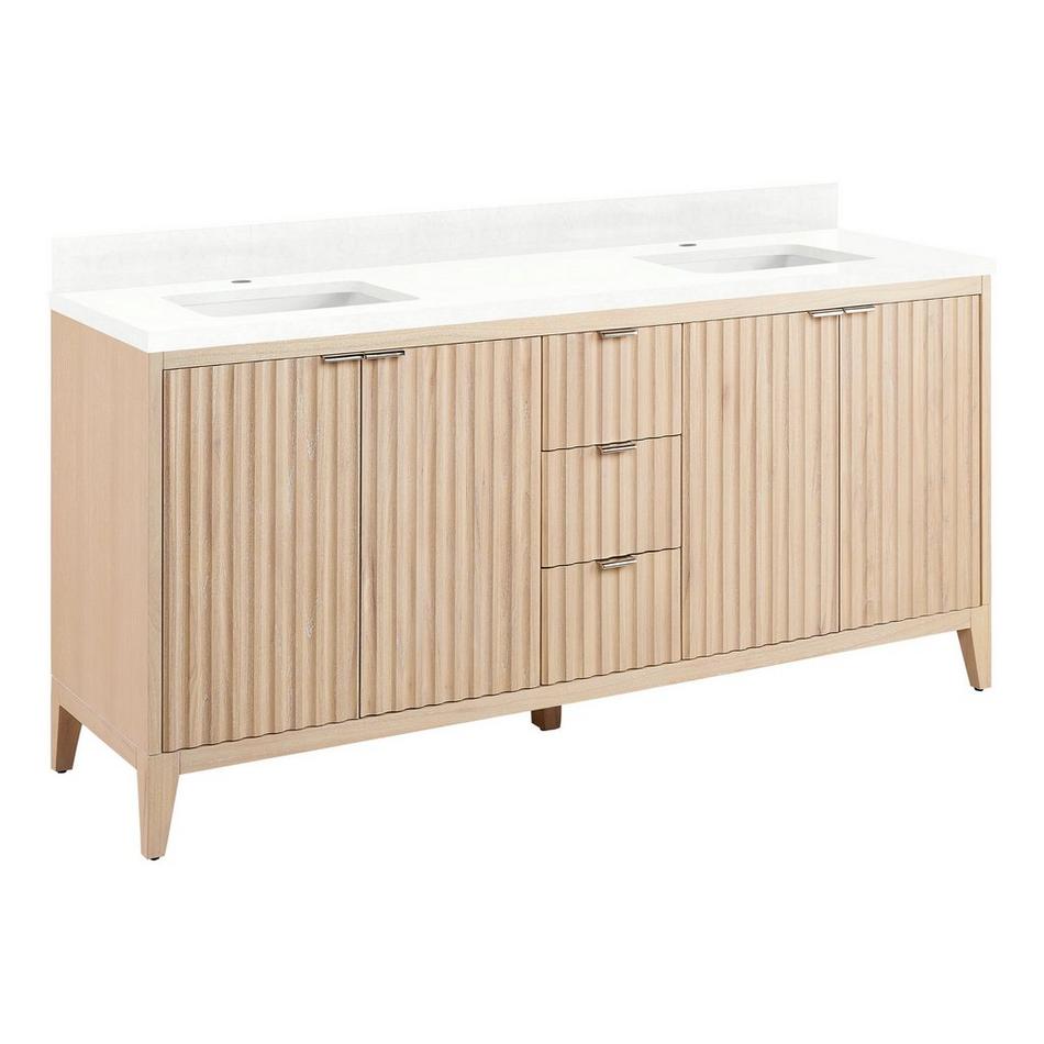 72" Bayliss Vanity with Rectangle Undermount Sink - Stoneware White - Feathered White - Single Hole, , large image number 0