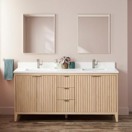 72" Bayliss Vanity with Rectangular Undermount Sink - Stoneware White