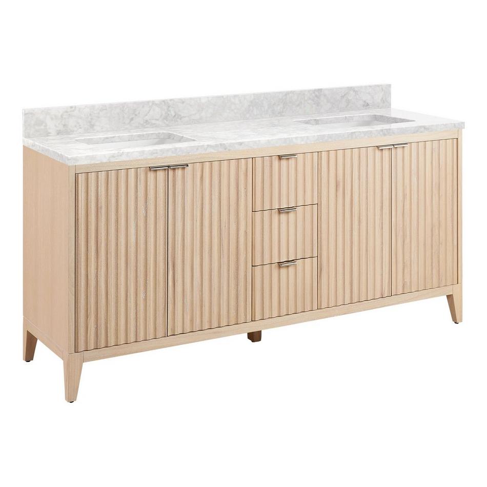 72" Bayliss Vanity with Rectangular Undermount Sink - Stoneware White - Carrara Marble - No Holes, , large image number 0