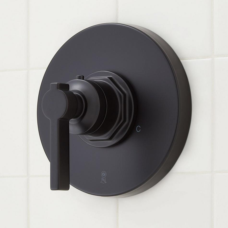 Greyfield Thermostatic Shower Valve Trim and 1/2" Rough-In Valve - Matte Black, , large image number 0
