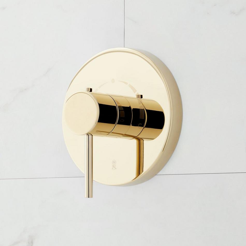 Lexia Thermostatic Shower Valve Trim and 1/2" Rough-In Valve - Polished Brass, , large image number 0