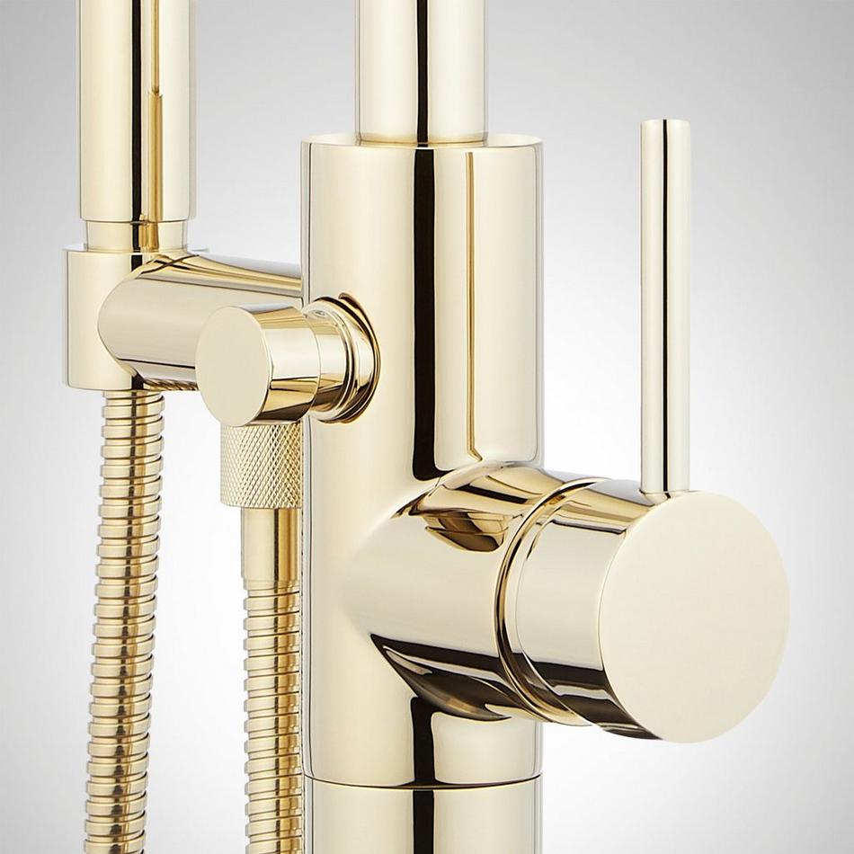 Lexia Freestanding Tub Faucet with Hand Shower - Polished Brass, , large image number 2