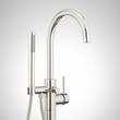 Lexia Freestanding Tub Faucet with Hand Shower and Rough-In Valve with Stops - Polished Nickel, , large image number 1