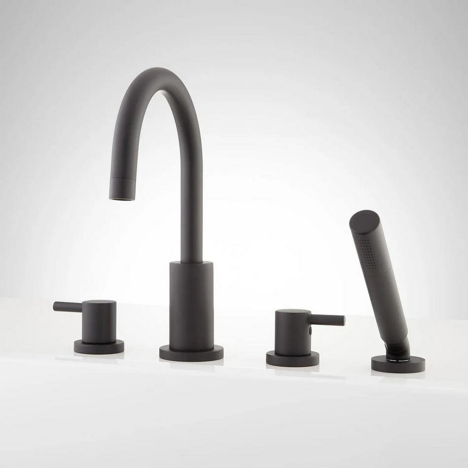 Rotunda Roman Tub Faucet and Hand Shower - Matte Black, , large image number 0