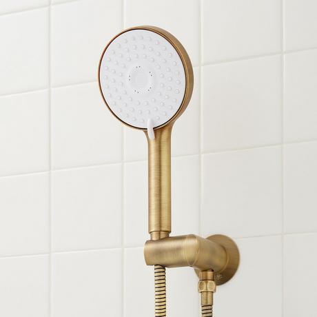 Greyfield Thermostatic Shower System with Dual Showerheads and Hand Shower