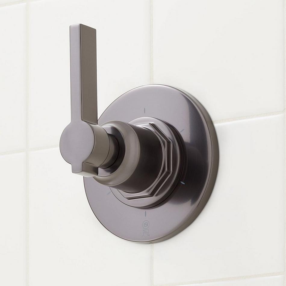 Greyfield Thermostatic Shower System with Dual Showerheads and Hand Shower - Gunmetal, , large image number 2