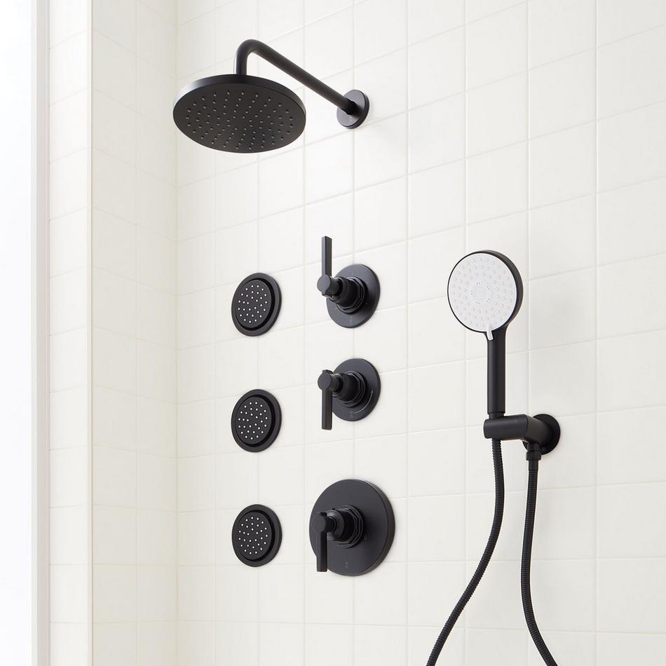 Greyfield Thermostatic Shower System with 3 Body Sprays and Hand Shower, , large image number 5