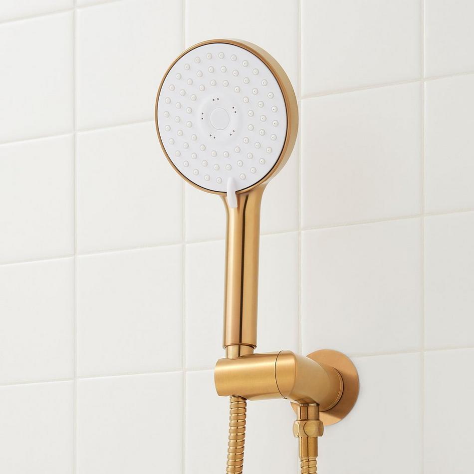 Greyfield Thermostatic Shower System with Hand Shower - Brushed Gold, , large image number 5