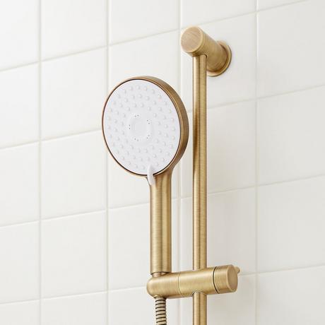 Greyfield Thermostatic Shower System with Dual Showerheads, Slide Bar & Hand Shower