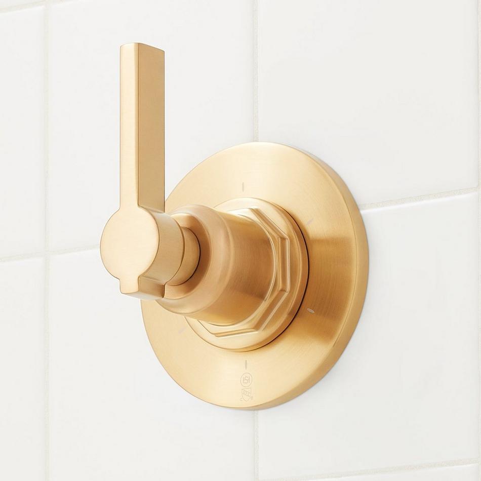 Greyfield Thermostatic Shower System with Slide Bar and Hand Shower - Brushed Gold, , large image number 2