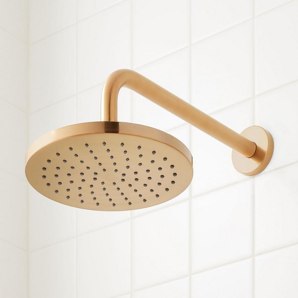Greyfield Thermostatic Shower System with Slide Bar and Hand Shower - Brushed Gold, , large image number 1
